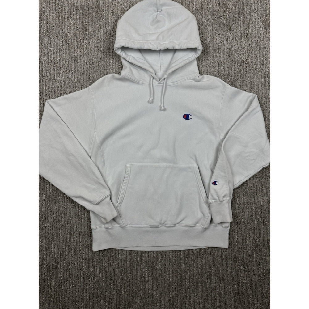 Champion‎ Reverse Weave Men's White Sweatshirt Hoodie Size Medium